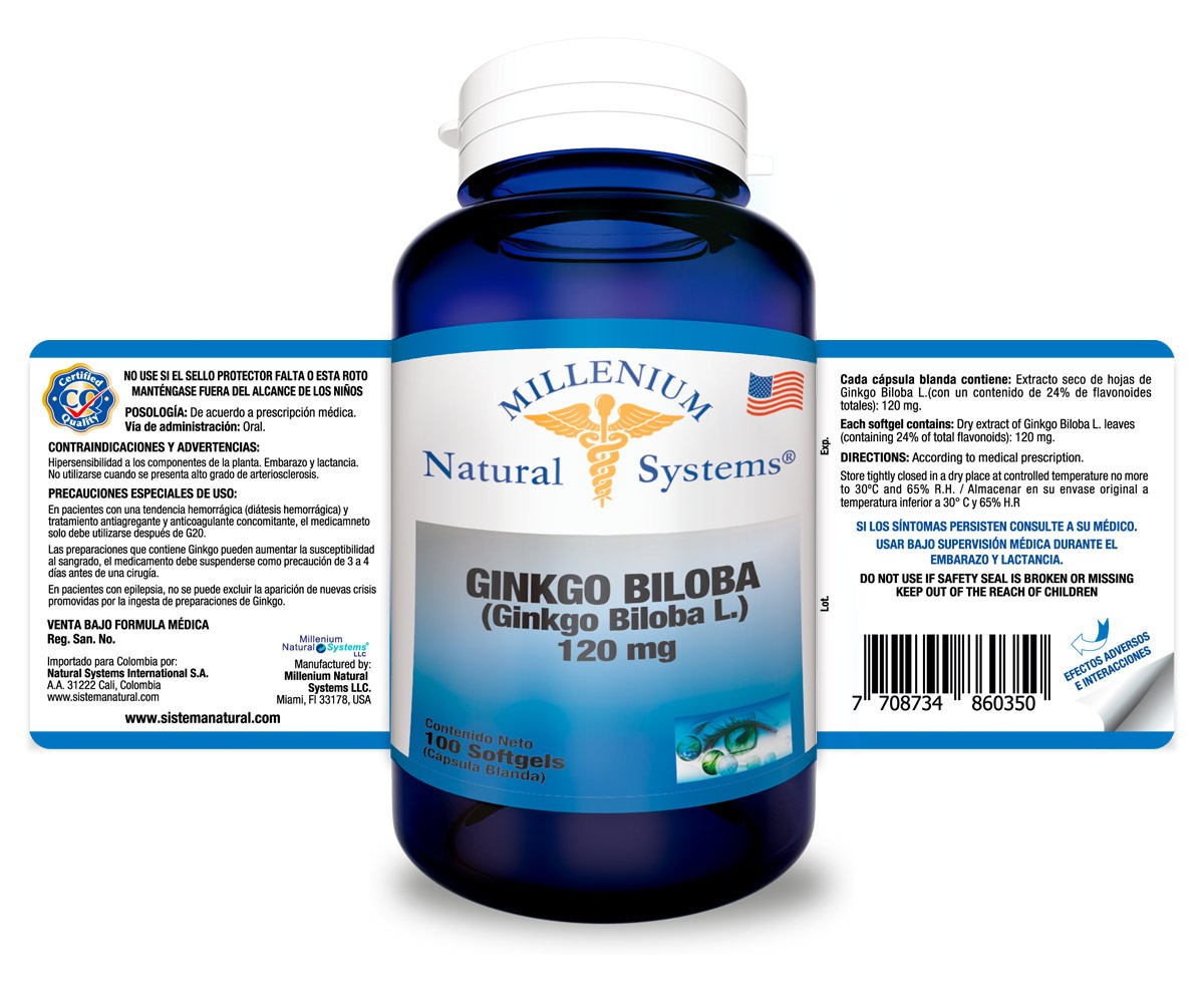 Ginkgo Biloba – Cápsulas 60 mg y 120 mg